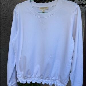 Michael Kors White Long Sleeve Adorable Sweatshirt